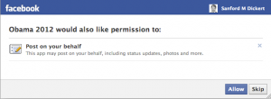 Obama Facebook App - Step 2 - Apr 2012